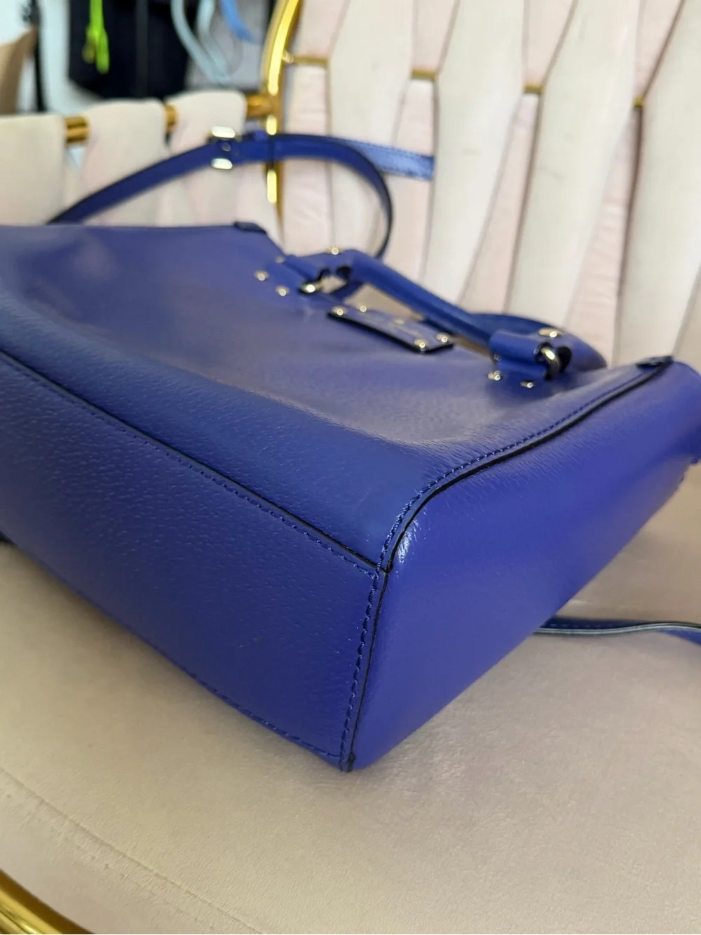 Kate Spade ♠️ Wellesley Quinn Blue Leather Satchel 💙
